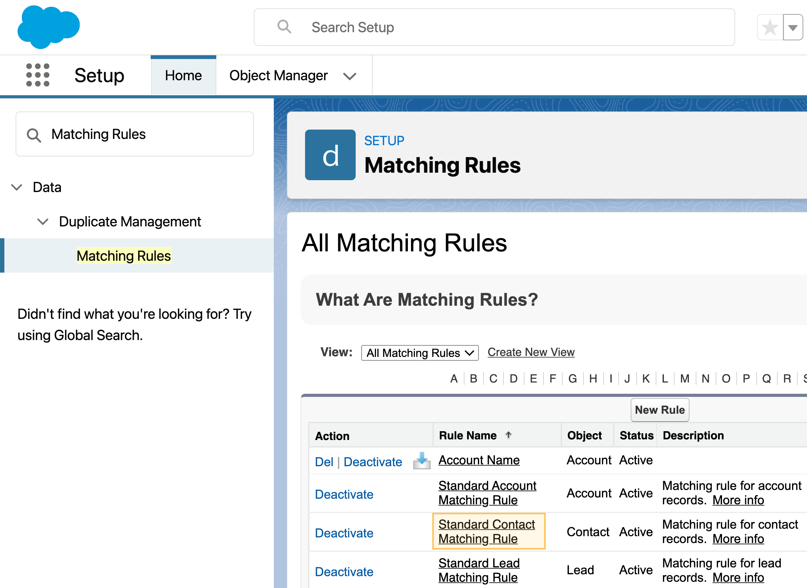 contact assignment rules salesforce